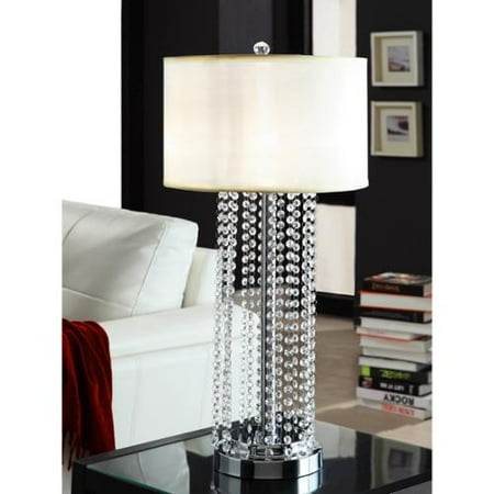 Tribecca Home Saxton 1 Light Crystal Chrome Table Lamp Tribecca Home Saxton 1 Light Crystal Chrome Table Lamp