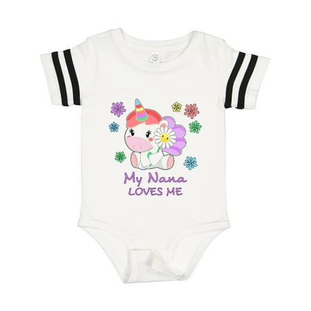 

Inktastic My Nana Loves Me- Cute Unicorn Gift Baby Boy or Baby Girl Bodysuit