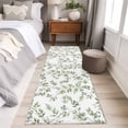 thumbnail image 4 of Runner Rug 2 x 6 Ft, Green Leaves Washable Non-Slip Floor Mat for Kitchen Hallway/Entryway, Summer Botanical Elegant Farmhouse Long Kitchen Runner Area Rugs for Living Room, Low-Profile, 4 of 8