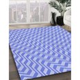 thumbnail image 3 of Ahgly Company Machine Washable Indoor Square Transitional Blue Ribbon Blue Area Rugs, 6' Square, 3 of 7