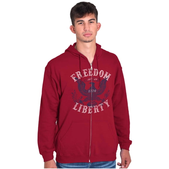 American Freedom Liberty 1776 Patriot Zip Up Hoodie Men's Women's Brisco Brands S