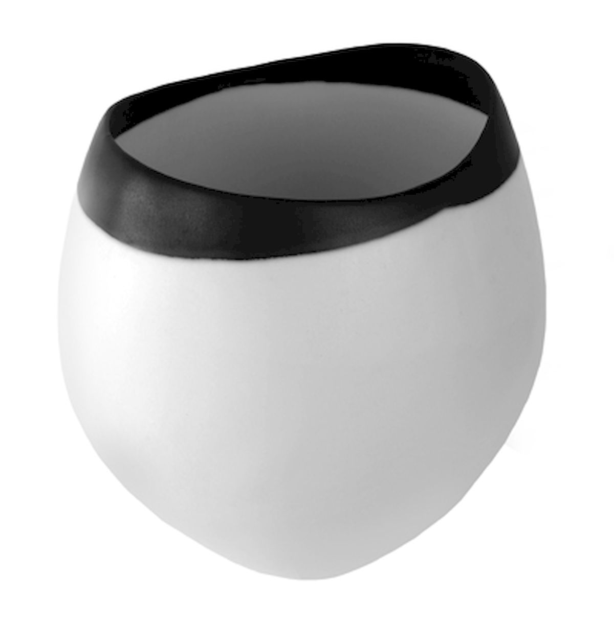 White Eclipse Vase With Black Trim Vase