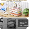 thumbnail image 3 of PHANCIR Clear 4-Tier Stackable Desk Organizer, Horizontal Paper File Tray, Desktop Document Sorter & Storage for Office, Home, School, Holds A4, Letters, Notebooks, Books & Office Supplies, 3 of 8