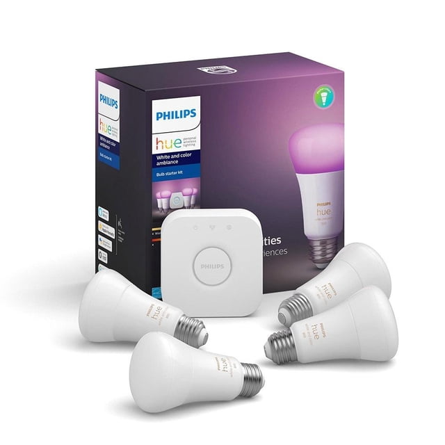 Focos Inteligentes Philips Hue White & Color Ambiance Pack de 4 focos más Hue Bridge