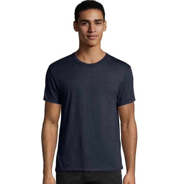 Hanes Mens Elevated Tee, XS, Navy Triblend