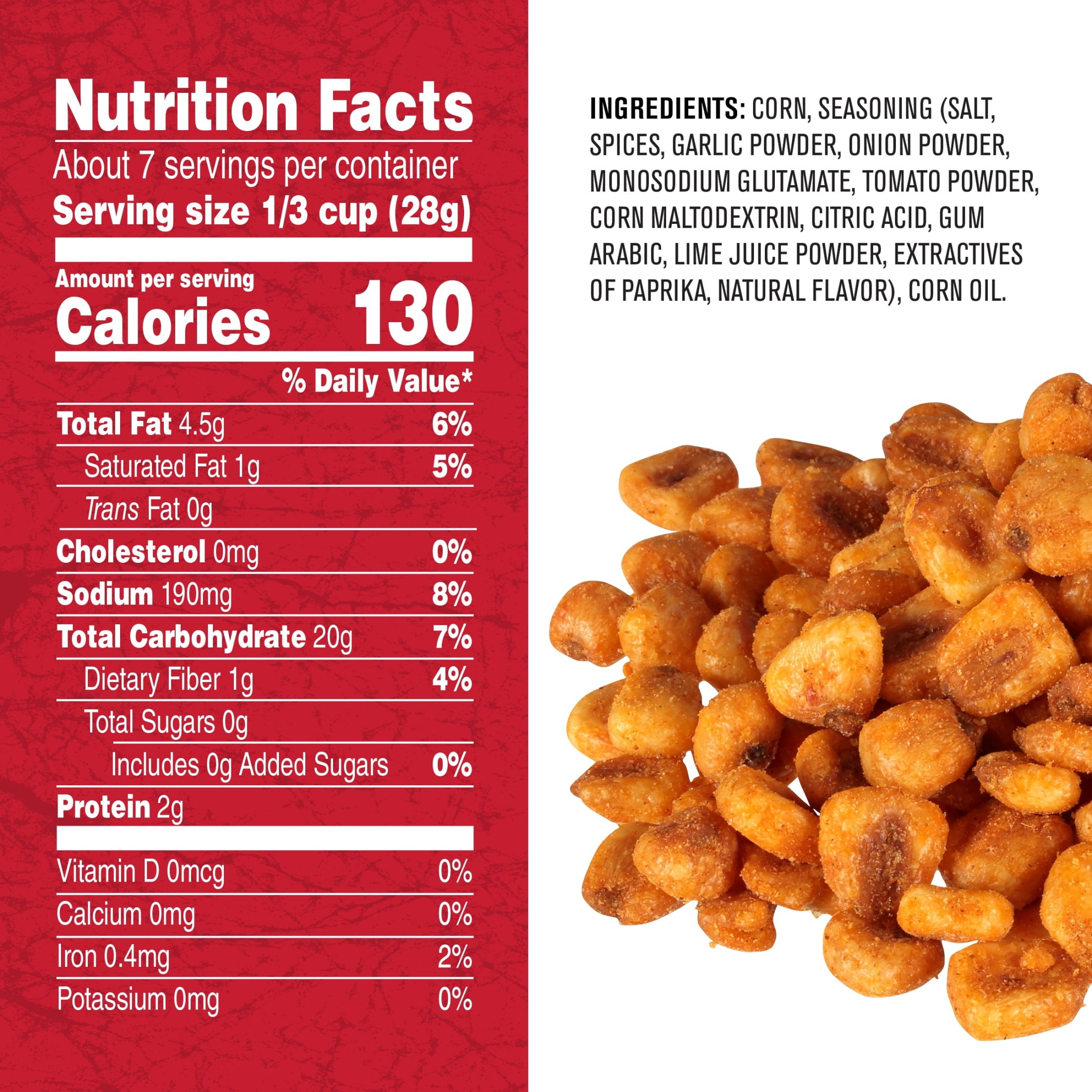 (2 pack) CORN NUTS Loaded Taco Flavor Plant-Based Snack, 7 oz  Plastic Bag