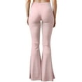 thumbnail image 4 of Daisy Del Sol Women's Ribbed Knit High Waisted Flare Bell Bottom Stretch Legging Loungewear Yoga Pants, 4 of 4
