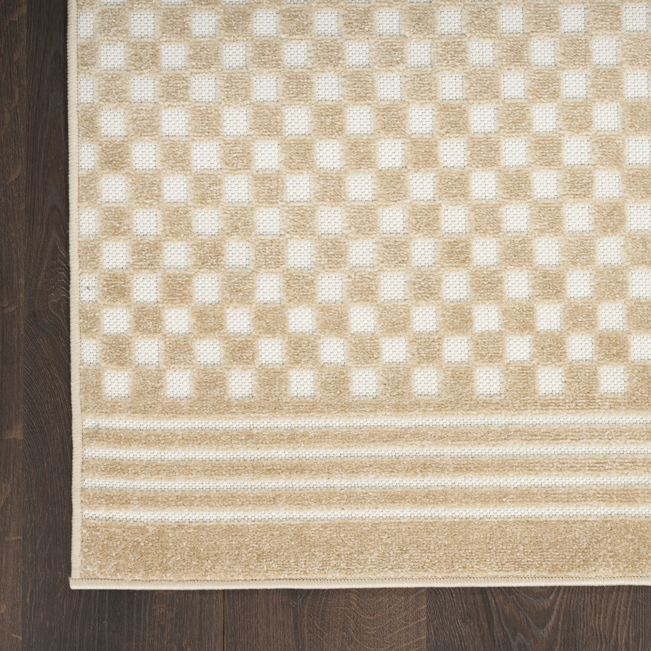 Nourison Care Free 5'3" x 7' Taupe Modern Indoor Rug