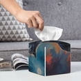 thumbnail image 4 of Kdxio Moonlit Night Sky Wolf Print Tissue Box Cover,Square Decorative PU Leather Facial Paper Case Organizer Holder Dispenser for Bathroom,Night Stands,Desk,Car 5.2''X5.2''X5.2'', 4 of 6