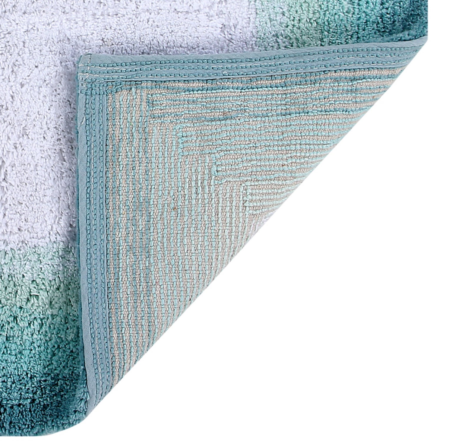 Better Trends 20" x 60" Bathroom Runner Mat 100% Cotton, Extra Soft Tufted Bath Rug, Water Absorbent & Non Slip Bath Mat, Turquoise Torrent Collection