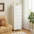thumbnail image 4 of Fairy White Tall Dresser with 7 Fabric Drawers, Bedroom Storage Organizer for Closet, Entryway, Hallway, 4 of 6