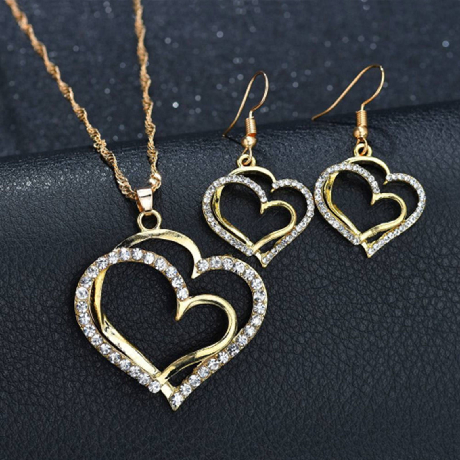 Combo Of Heart Lock Pendant With Earring Set – Vembley