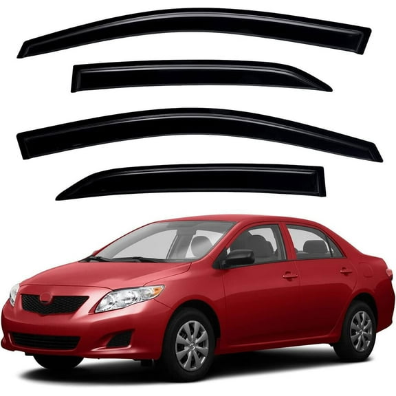 4Pcs Window Visors for Toyota Corolla 2009-2013 Luxury Edition, Window Deflector Rain Guards Sun Visors Vent Deflectors,Tape-On Style