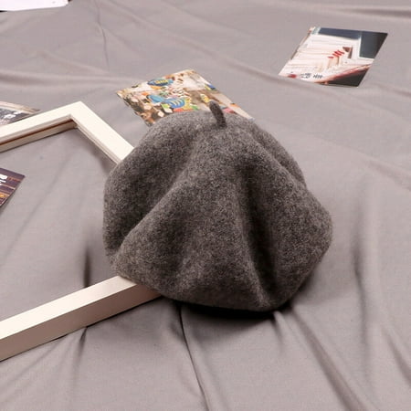 

Girl Beret Hat Girls Wool Beanie Cap Winter Autumn Baby Child Painter Hats