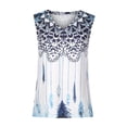 thumbnail image 4 of under $5 JINMGG Tank Tops for Women under $5,Fashion Woman V-Neck Sleeveless Blouse T-Shirt Ethnic Retro Printing Loose Tops Blue M, 4 of 8