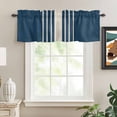 thumbnail image 2 of Navy Blue Beige Striped Kitchen Valances for Windows, Modern Farmhouse Retro Lines Bathroom Window Valances 42x12 Inch Rod Pocket Window Treatments Valance Curtains for Living Room Bedroom Decor, 2 of 9