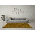 thumbnail image 3 of Ahgly Company Machine Washable Indoor Rectangle Patchwork Yellow Transitional Area Rugs, 6' x 9', 3 of 4