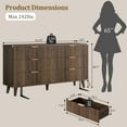 thumbnail image 2 of GIKPAL Bedroom Furniture Set - Includes 6 Drawer Dresser & 5 Drawer Dresser & 3 Drawer Nightstand Set of 2 with USB, Boho Dresser and Nightstand Sets, Walnut, 2 of 16