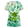 thumbnail image 1 of TopLLC Blouses Médicales Grande Taille pour Femmes Mode Imprimée pour la Saint-Patrick Col en V Manches Courtes avec Poche Blouse de Travail Décontractée pour Infirmières en Liquidation, 1 of 3