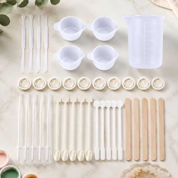 39Pcs DIY Silicone Resin Casting Molds Tools Set for Crafting, Art Jewelry Making, Epoxy Resin Molds Kit with Accessories