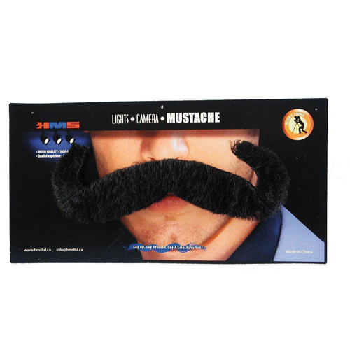 Mens Jumbo Black Moustache Halloween Costume Accessory