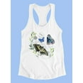thumbnail image 3 of Floral Butterflies Art Racerback Tank Women -Jennifer Paxton Parker Designs, Female Medium, 3 of 4