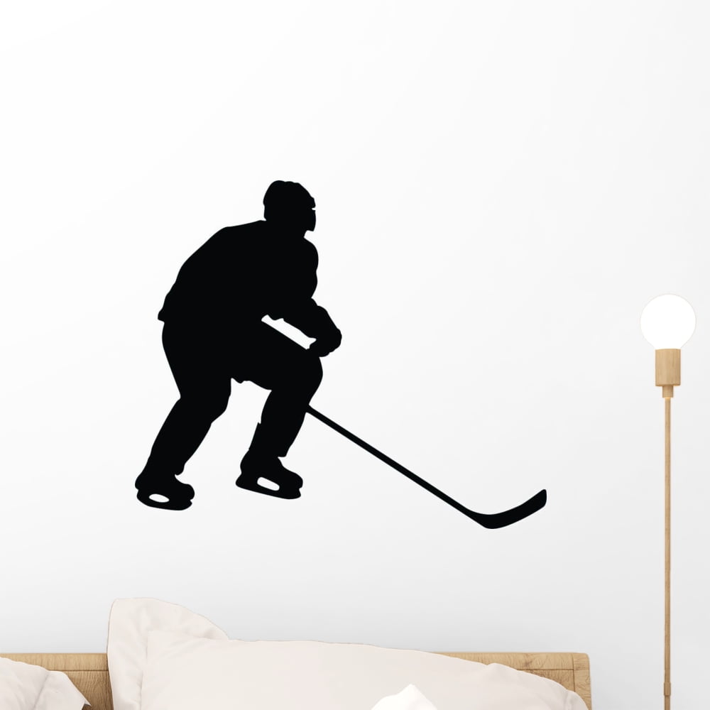 Hockey Silhouette Wall Decal by Wallmonkeys Peel and Stick Graphic (18