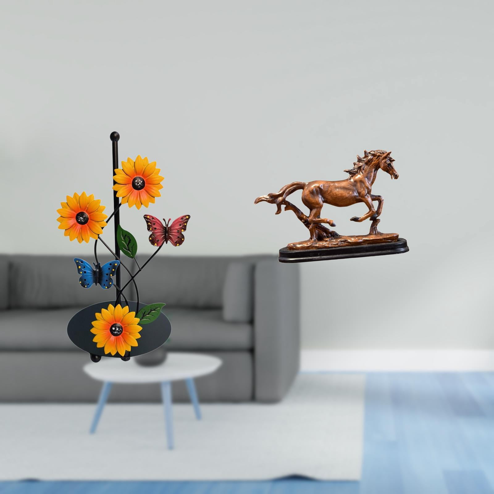 Fiocias Sculpture Paper Towel Holder Horse Figurine Artwork Collectible Art Ornament Vertical Tissue Rack for Desk Decoration Bookcase Living Room Home Decor