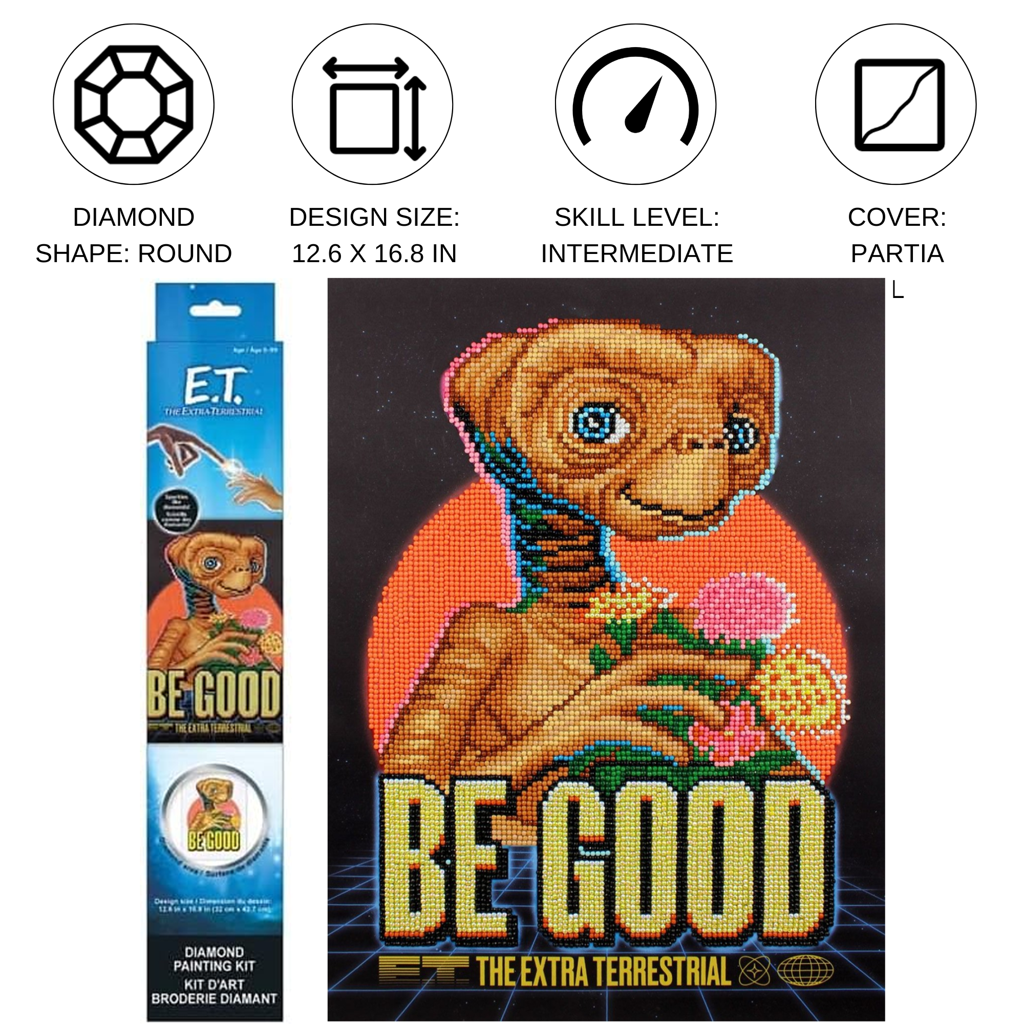 Diamond Painting Kit Intermed ET Be Good