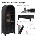 thumbnail image 4 of DEALTOPS Freestanding 71" Kitchen Pantry Cabinet with Arched Top, Adjustable Shelves and 2 Large Drawers, Black, 4 of 8