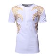 thumbnail image 1 of Qiopertar Liquidation à Moins de 5$ T-shirt de Musculation Imprimé pour Hommes Mode Décontractée Manches Courtes Col Rond Blouses Chemises en Liquidation Offres d'Accès Anticipé, 1 of 3