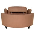 thumbnail image 5 of 51"W Accent Barrel Chair with Half Moon Storage Ottoman, Upholstered Corduroy Single Sofa with 3 Pillows, Adjustable Headrest and Side Tray, Lounge Chair for Living Room,Bedroom,Hotel, Orange, 5 of 9