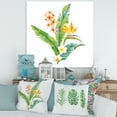 thumbnail image 2 of Designart ' Green Leaves With Tropical Yellow Flowers I ' Traditional Canvas Wall Art Print, 2 of 4