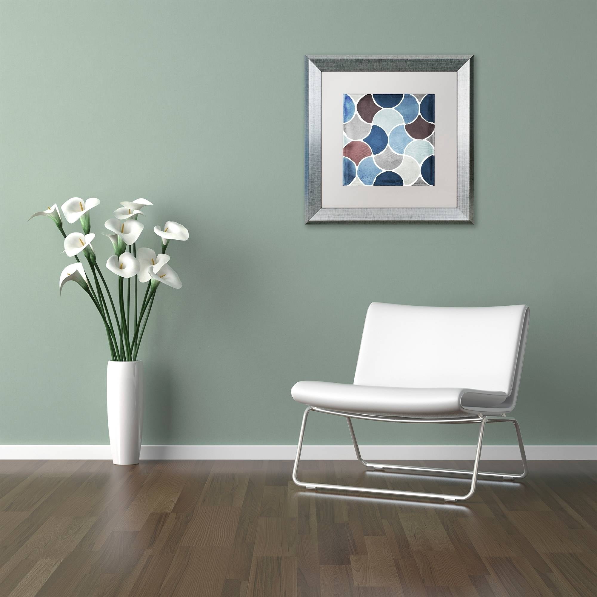 Trademark Fine Art "Moroccan Blues II" Canvas Art by Color Bakery White Matte, Silver Frame