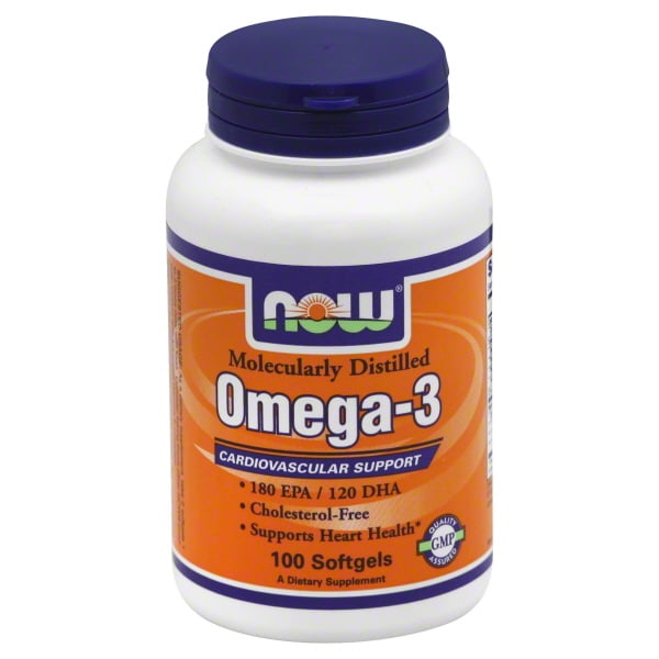 NOW Foods Omega3 Molecularly Distilled Fish Oil 100 Softgels