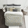 thumbnail image 3 of 6ix Tailors MHL-SHY-GRA-DCV-FD-3PC Mahal Duvet Cover & 2 Pillow Shams Set, Gray - Full & Double Size - 3 Piece, 3 of 5