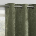 thumbnail image 3 of Sun Zero Isidora Velvet Magnetic Closure 100% Blackout Grommet Curtain Panel, 40"W x 96"L, Olive Green, 3 of 10