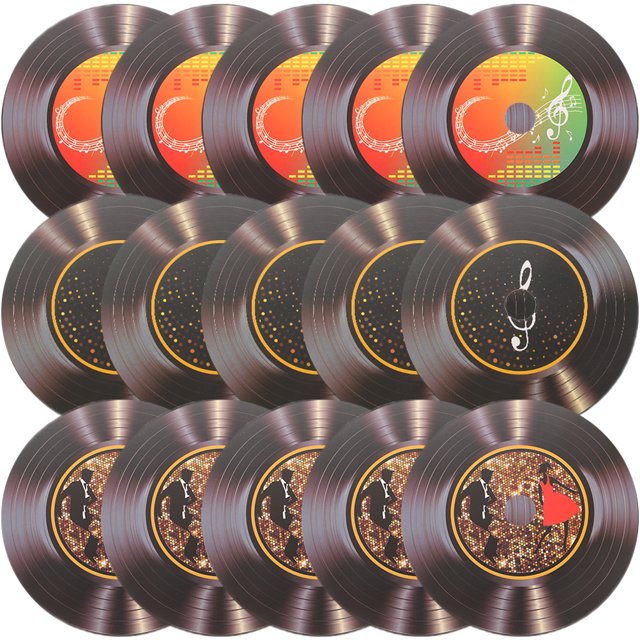 15 Uds. Decoraciones para fiestas musicales, discos de pared, arte, artesanía, tema, recuerdos para fiestas musicales