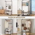 thumbnail image 5 of Also go 3-in-1 Coat Rack with Shoe Storage Shelf, Hall Tree for Entryway, 128lbs Load, Hanging Rack for Clothes Easy Assembly, Hall Tree Metal Coat Stand for Bedroom , 28"×12.6"×65", 5 of 8