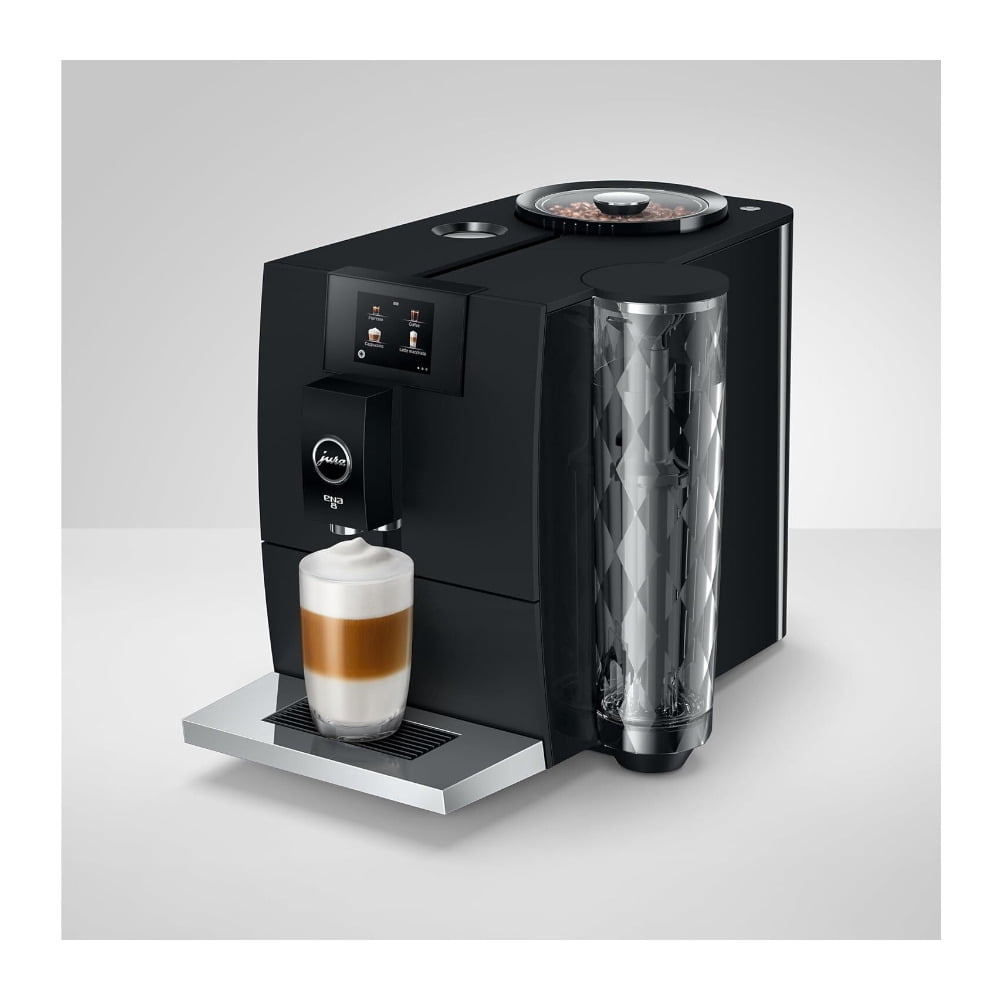 Restored Jura ENA 8 Touchscreen Automatic Coffee Machine with Professional Aroma Grinder Extra Shot Option Fine Foam System and Dual Cup Brewing (Black, ) (Refurbished)