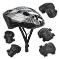 thumbnail image 4 of Kit de equipo de protección ANGGREK patinaje sobre ruedas adultos rodilleras 7 en 1 coderas muñequeras casco, 4 of 8