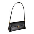 thumbnail image 1 of Bolso de mano de piel sintética para mujer, tipo sobre, con asa superior, ideal para ir al trabajo. Negro, 1 of 8