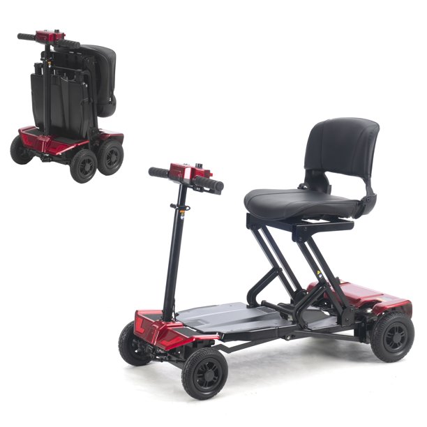 Alton Mobility, Lynx Remote Folding Mobility Scooter For Adults, Red