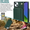 thumbnail image 6 of Mantto Crossbody Case for iPhone 15, Wallet Credit Card Kickstand Holder Shoulder Strap Zipper Pocket Premium PU Leather Case for Apple iPhone 15- 6.1", Darkgreen, 6 of 12