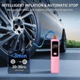 thumbnail image 2 of Car Tire Air Pump Portable, 150PSI Cordless Tire Inflator with Digital Pressure Gauge, Auto Shut Off, 3X Faster Inflation, Air Compressor for Car Tires, Motorcycle, Bike, Ball, Pink, 2 of 7