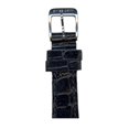 thumbnail image 3 of Black, Crocodile Grain Strap, 16mm, Regular Length, Silver Tone Buckle.  22208, 3 of 3