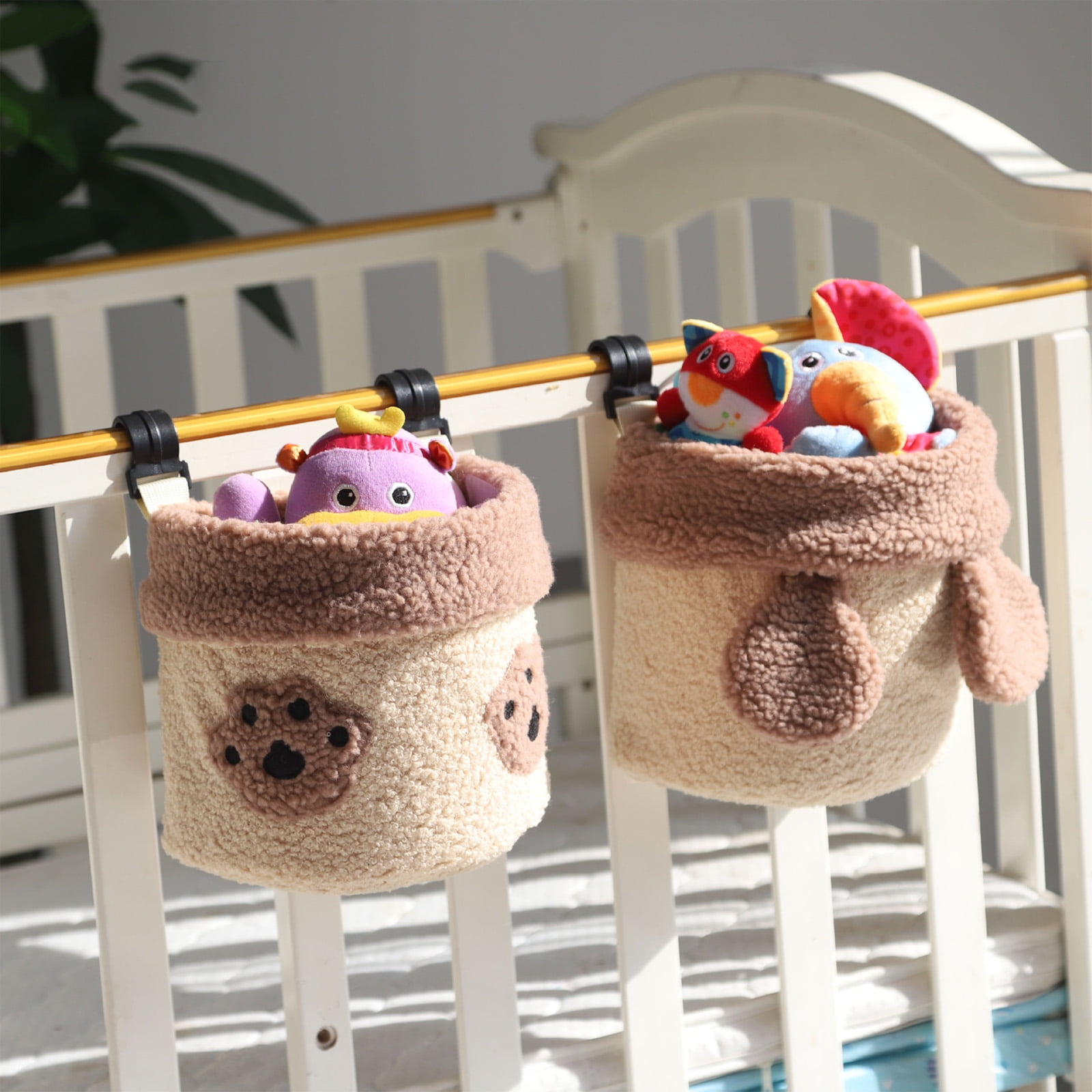 2-Piece Infant Bed Storage Bag, Tear-Resistant Cartoon Design & Installation for Diapers