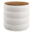 thumbnail image 3 of Modway Mezzo Round Boucle Fabric Storage Ottoman in Cloud, 3 of 9