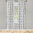 thumbnail image 3 of Ambesonne Octopus Curtains, Typographic Silhouettes, Pair of 28"x84", Black and White, 3 of 5