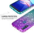 thumbnail image 3 of Compatible for Motorola Moto E7 Case, with Tempered Glass Screen Protector SOGA Diamond Liquid Quicksand Cover Cute Girl Women Phone Case - Teal/Purple, 3 of 5